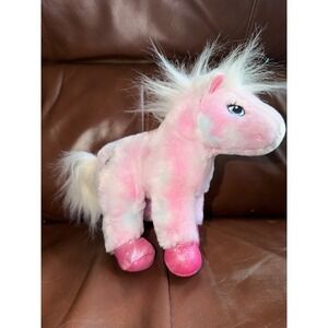 Ganz Webkinz Pink Pony Plush Stuffed Animal Glitter Hooves Tie Dye